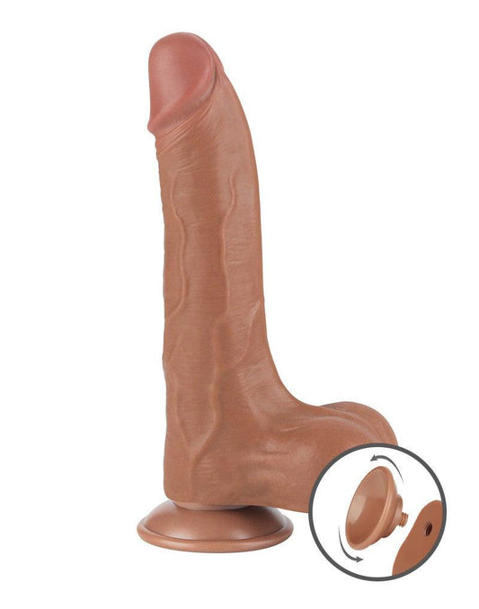 Lovetoy - Dildo Met Sliding Skin Technologie - 22 x 4.3 cm - Verwijderbare Zuignap - Medium Huidskleur-Erotiekvoordeel.nl