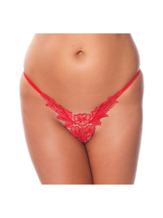 Amorable - Luxe Kanten flower G-string - Rood-Erotiekvoordeel.nl