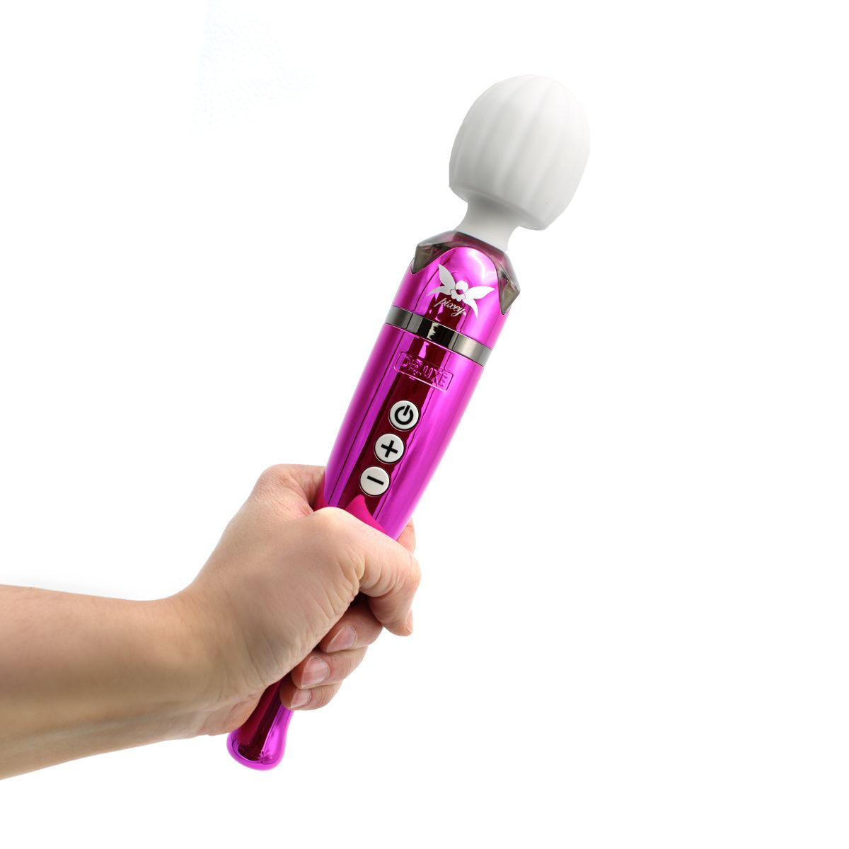 Pixey DeLuxe - Pink Chrome Edition - Oplaadbare Wand Vibrator - de krachtigste die er is-Erotiekvoordeel.nl