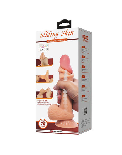 Pretty Love - Duvall - Sliding Skin Dildo - Lengte 19.4 cm - Ø 4.2 cm - Lichte Huidskleur-Erotiekvoordeel.nl