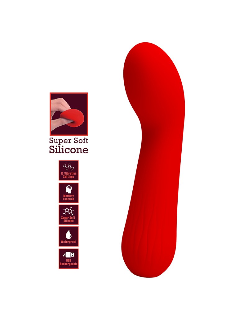 Pretty Love - Faun - Buigzame G-Spot Vibrator - Rood-Erotiekvoordeel.nl