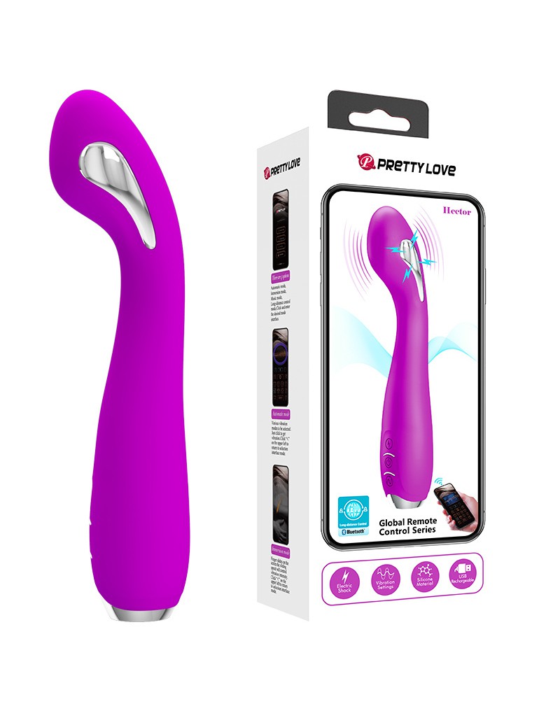 Pretty Love - Hector - G-Spot E-stim Vibrator met Electroshock - Met App Control - Paars-Erotiekvoordeel.nl