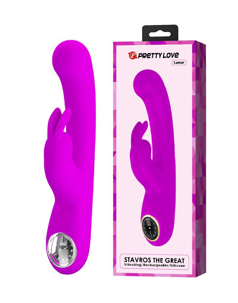 Pretty Love - Lamar - Rabbit Vibrator- Tarzan Vibrator - Met LCD Display - Dieproze-Erotiekvoordeel.nl