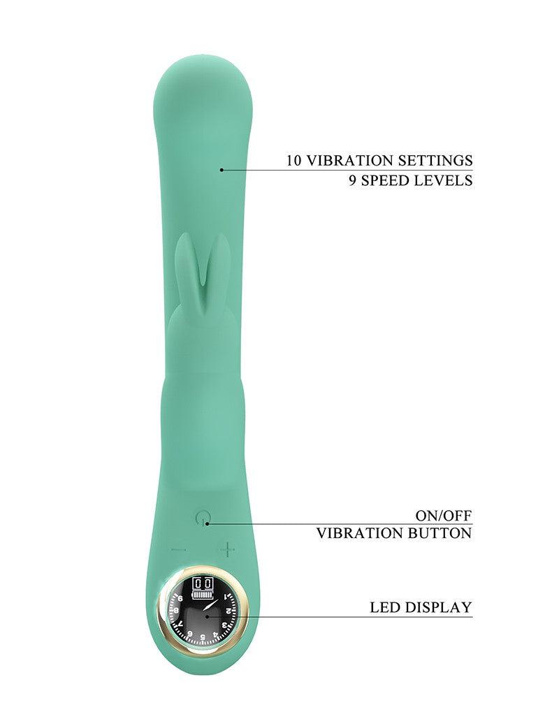 Pretty Love - Lamar - Rabbit Vibrator- Tarzan Vibrator - Met LCD Display - Lichtblauw-Erotiekvoordeel.nl