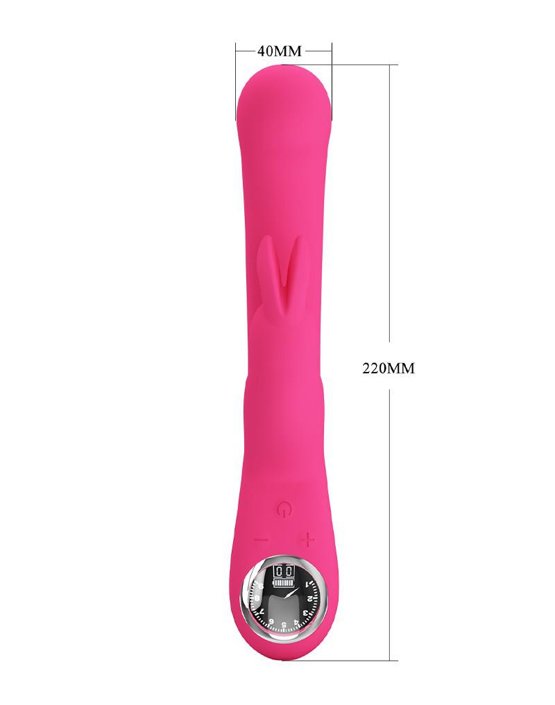 Pretty Love - Lamar - Rabbit Vibrator- Tarzan Vibrator - Met LCD Display - Roze-Erotiekvoordeel.nl