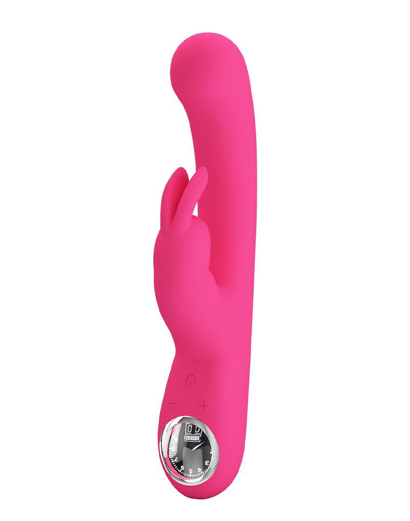 Pretty Love - Lamar - Rabbit Vibrator- Tarzan Vibrator - Met LCD Display - Roze-Erotiekvoordeel.nl