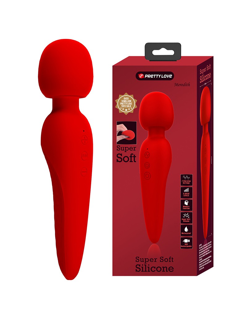 Pretty Love - Meredith - Wand Vibrator - 12 Standen - Waterproof - Rood-Erotiekvoordeel.nl