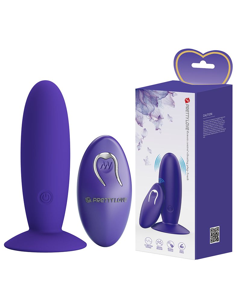 Pretty Love - Murray Youth - Vibrerende Buttplug - Met Afstandsbediening - Paars-Erotiekvoordeel.nl