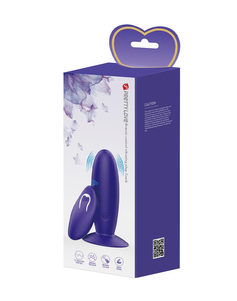 Pretty Love - Murray Youth - Vibrerende Buttplug - Met Afstandsbediening - Paars-Erotiekvoordeel.nl