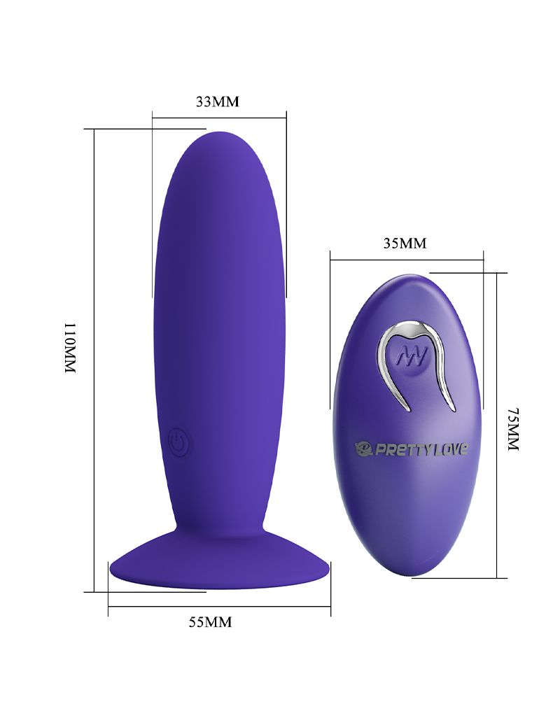 Pretty Love - Murray Youth - Vibrerende Buttplug - Met Afstandsbediening - Paars-Erotiekvoordeel.nl