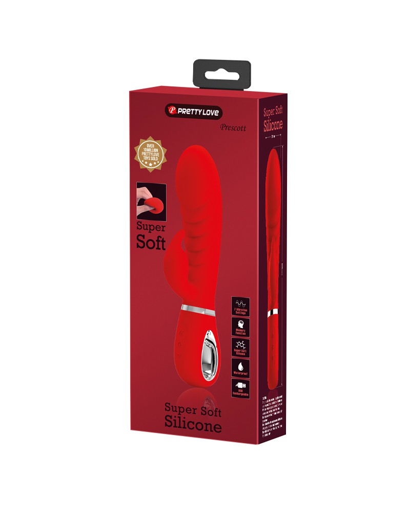 Pretty Love - Prescott - Rabbit Vibrator - Dubbele Motor - Rood-Erotiekvoordeel.nl