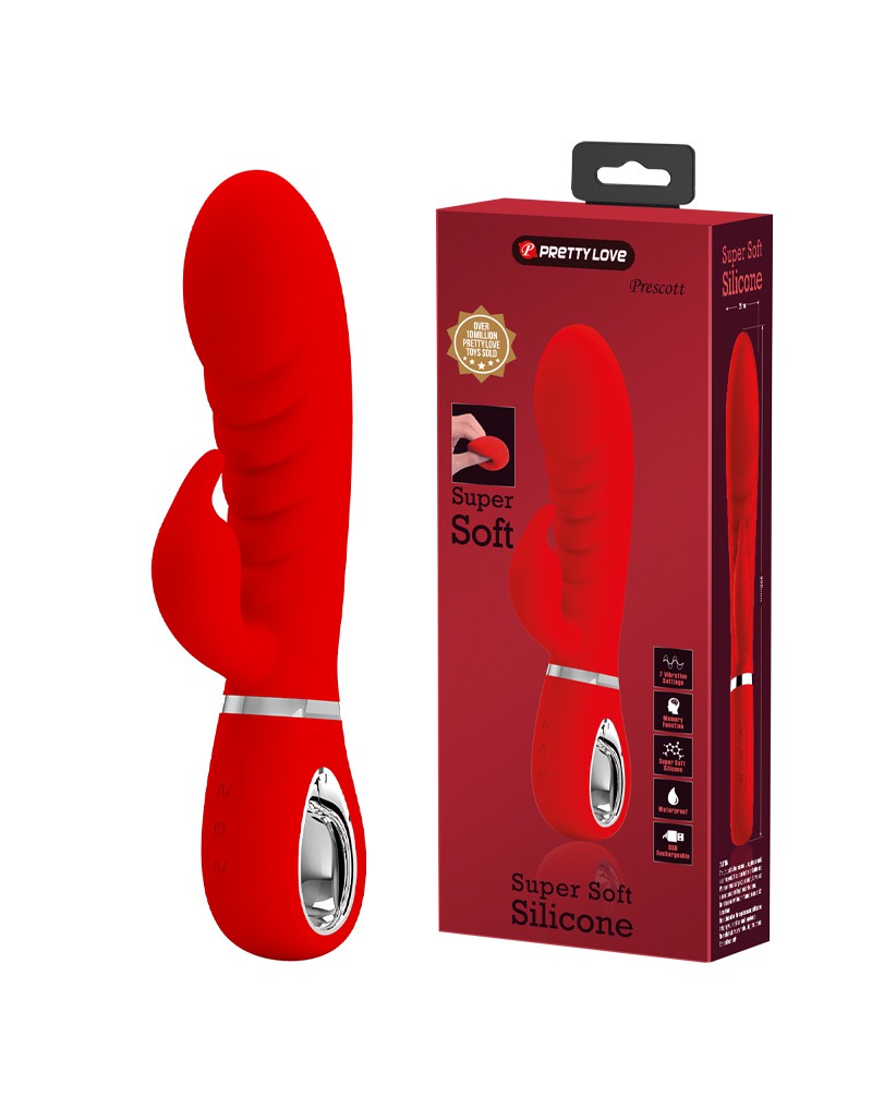 Pretty Love - Prescott - Rabbit Vibrator - Dubbele Motor - Rood-Erotiekvoordeel.nl