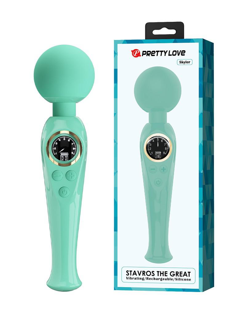 Pretty Love - Skyler - Wand Vibrator - Met LCD Display - Turquoise-Erotiekvoordeel.nl