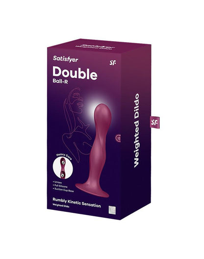 Satisfyer - Double Ball-R - Verzwaarde Dildo met Bewegende Metalen Kogels - Rood-Erotiekvoordeel.nl