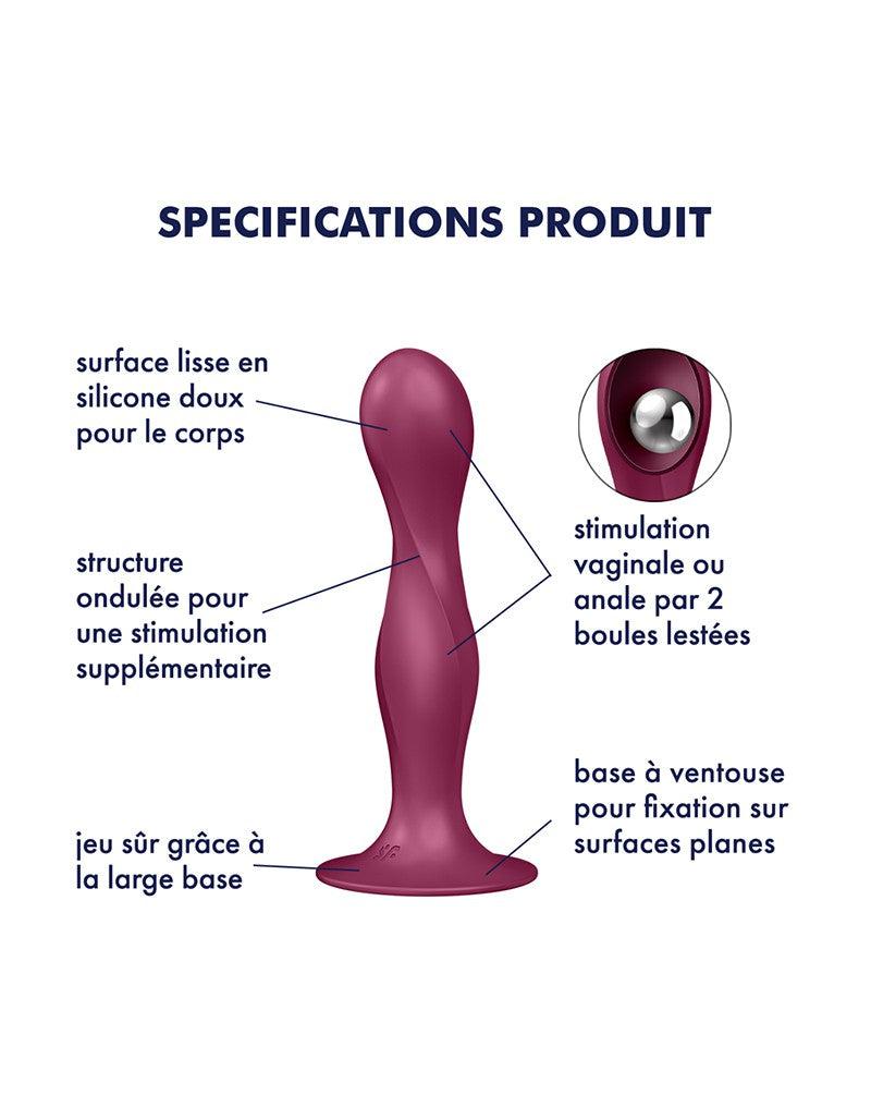 Satisfyer - Double Ball-R - Verzwaarde Dildo met Bewegende Metalen Kogels - Rood-Erotiekvoordeel.nl