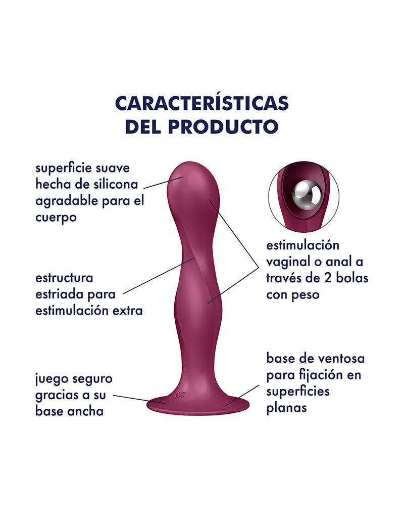 Satisfyer - Double Ball-R - Verzwaarde Dildo met Bewegende Metalen Kogels - Rood-Erotiekvoordeel.nl