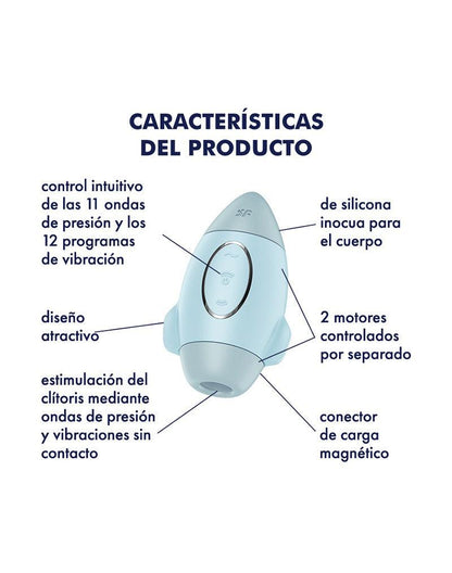 Satisfyer - Mission Control - Luchtdruk Vibrator - Lichtblauw-Erotiekvoordeel.nl