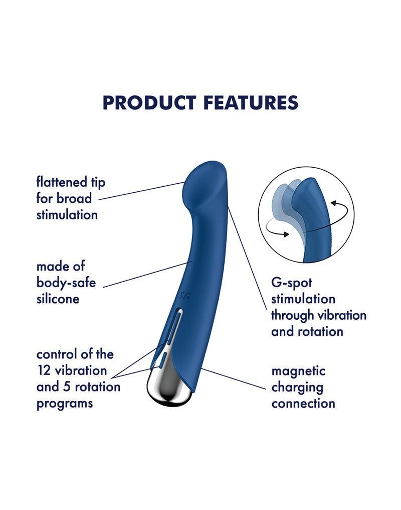 Satisfyer - Spinning G-Spot 1 - Vibrerende en Roterende G-Spot Vibrator - Blauw-Erotiekvoordeel.nl