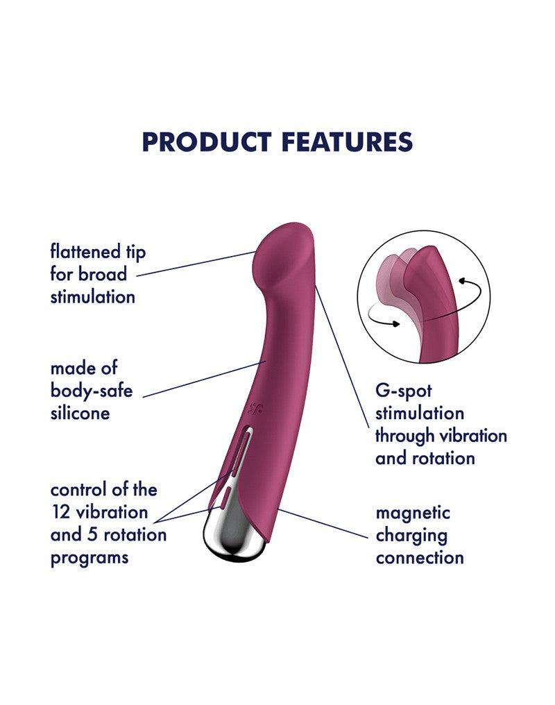 Satisfyer - Spinning G-Spot 1 - Vibrerende en Roterende G-Spot Vibrator - Rood-Erotiekvoordeel.nl