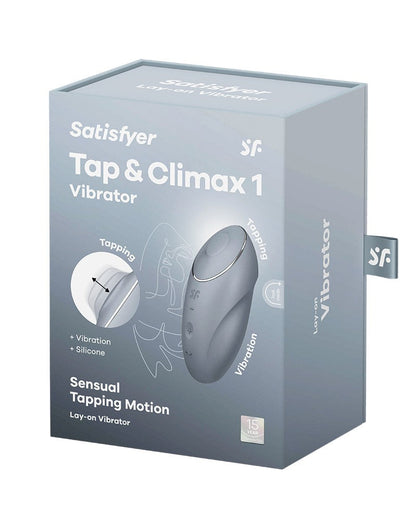 Satisfyer - Tap & Climax 1 - Vibrerende Clitoris Vibrator met Tik/Tapping Functie - Lichtblauw-Erotiekvoordeel.nl