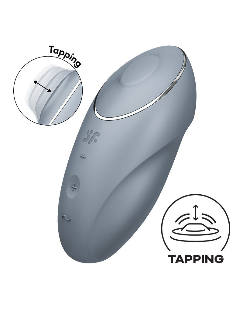 Satisfyer - Tap & Climax 1 - Vibrerende Clitoris Vibrator met Tik/Tapping Functie - Lichtblauw-Erotiekvoordeel.nl