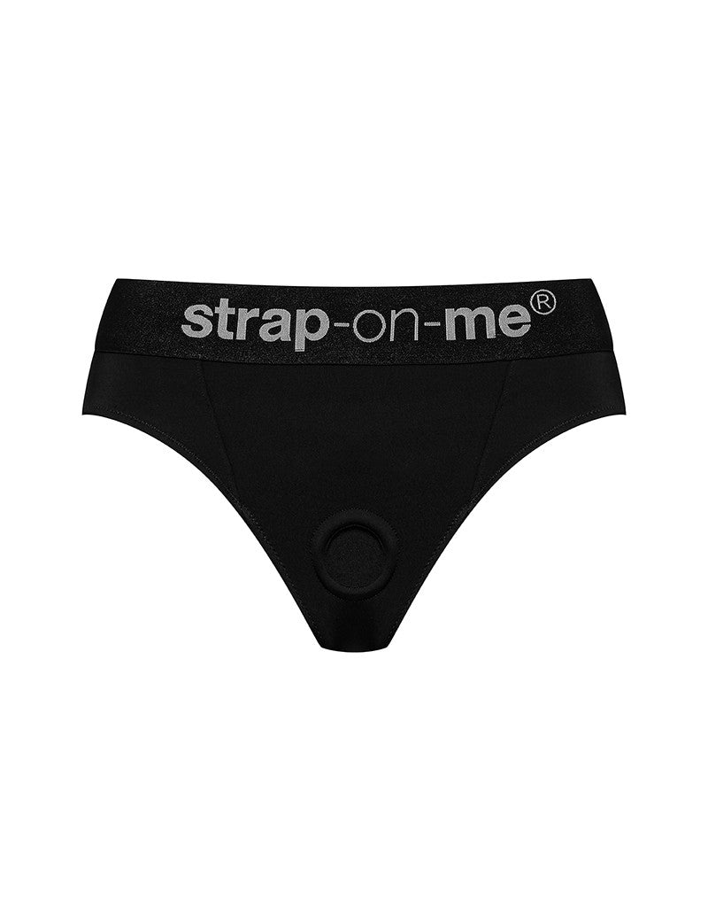 Strap-On-Me - Heroine - Comfortabel Strap-on Voorbinddildo Harnas Van Microfiber - Zwart-Erotiekvoordeel.nl