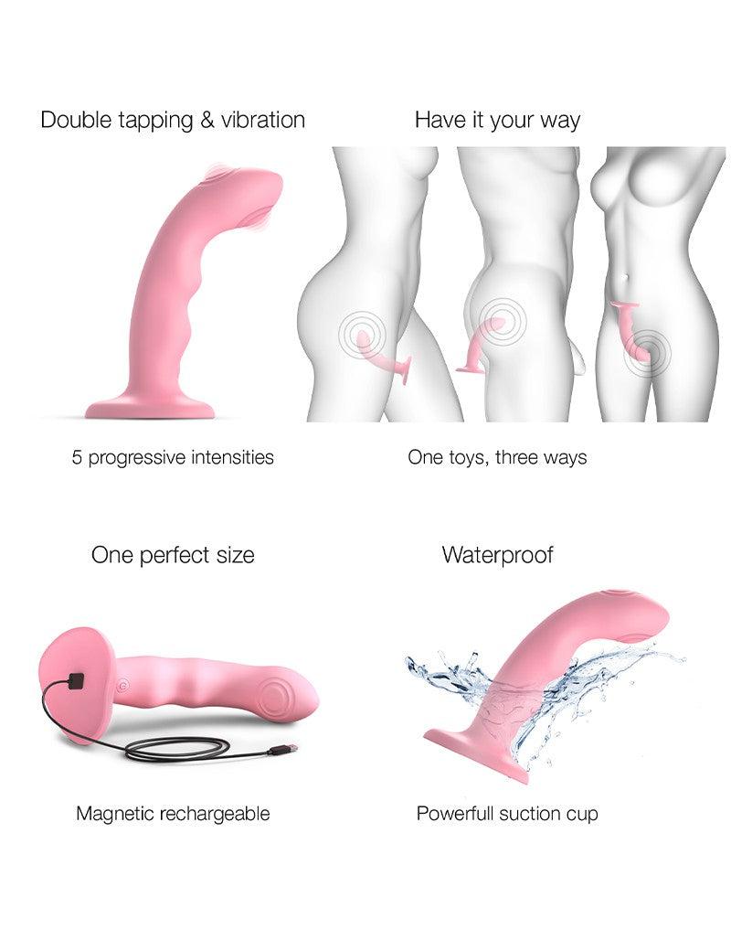 Strap-On-Me - Wave - Tapping Dildo - Met Tapping Functie - Roze-Erotiekvoordeel.nl