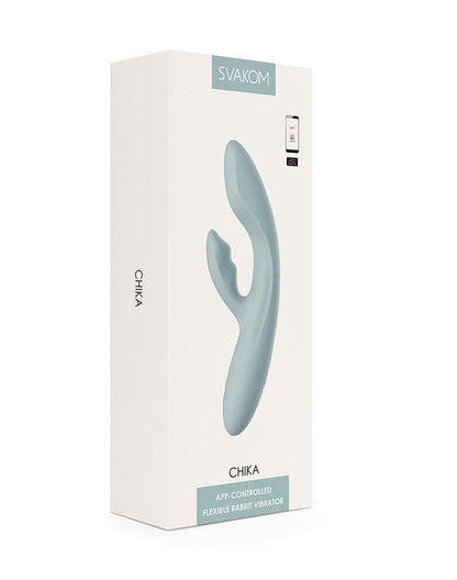 Svakom - Chika - Verwarmende Rabbit Vibrator - Tarzan Vibrator - Met App Control - Lichtgrijs-Erotiekvoordeel.nl