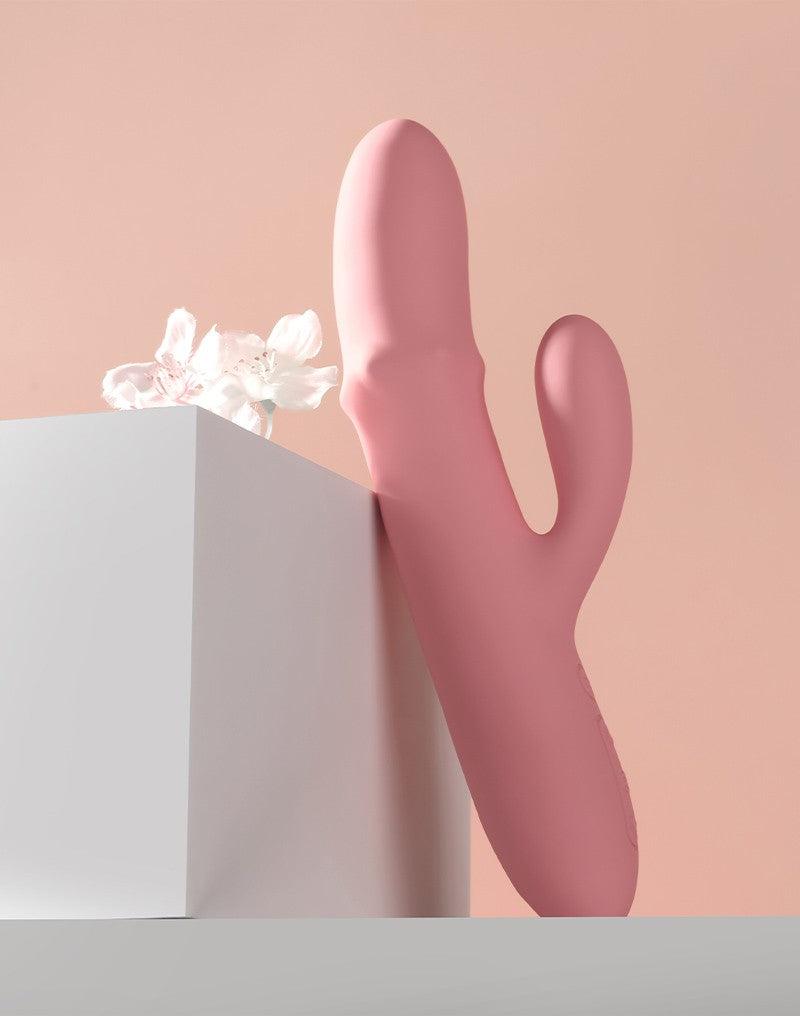 Svakom - Mora Neo - Interactieve Rabbit Vibrator met stotende kralen-ring - App Control - Roze-Erotiekvoordeel.nl