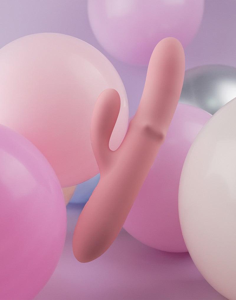 Svakom - Mora Neo - Interactieve Rabbit Vibrator met stotende kralen-ring - App Control - Roze-Erotiekvoordeel.nl