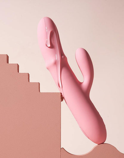 Svakom - Mora Neo - Interactieve Rabbit Vibrator met stotende kralen-ring - App Control - Roze-Erotiekvoordeel.nl