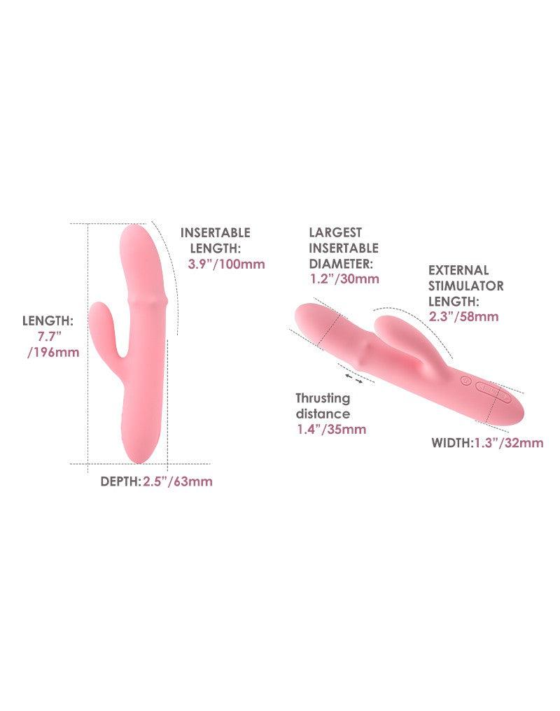 Svakom - Mora Neo - Interactieve Rabbit Vibrator met stotende kralen-ring - App Control - Roze-Erotiekvoordeel.nl