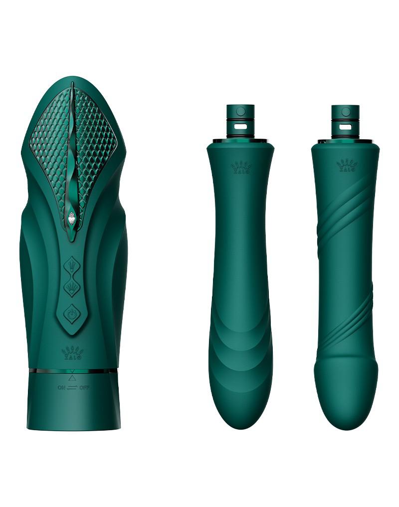 Zalo - Sesh - Verwarmende Stotende Vibrator met Afstandsbediening - Smaragd Groen-Erotiekvoordeel.nl