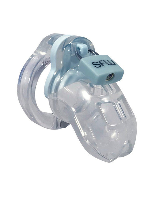 World Cage Chastity cage BALI (size S) with anti-retraction shield - clear