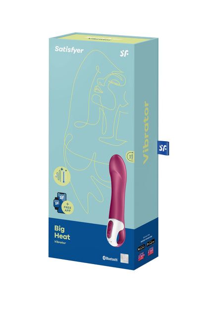 Satisfyer Big Heat Verwarmde G-spot Vibrator met APP control - berry rood