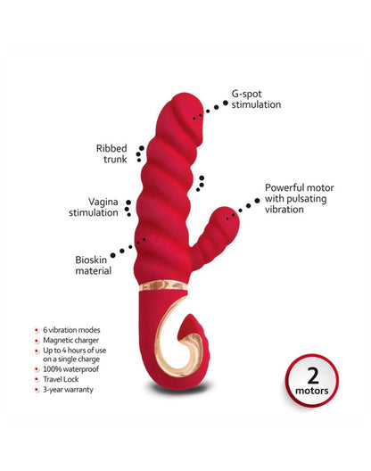 G-Vibe - G-Candy Mini Gerippter Rabbit Vibrator - Rot