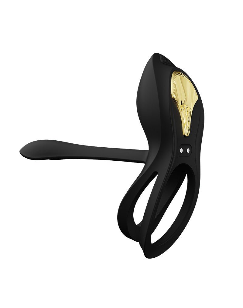 ZALO Cockring vibrant & Vibrateur pour partenaire BAYEK avec télécommande - noir obsidien