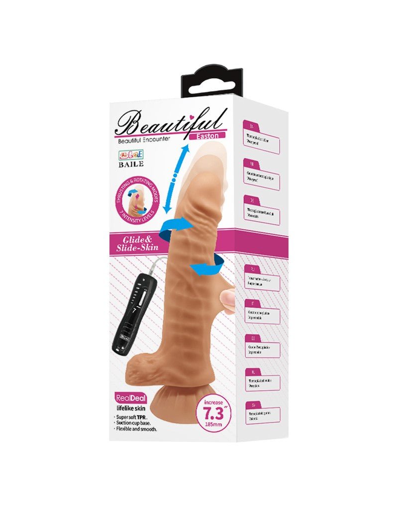 Pretty LoveRotating and Thrusting Dildo EASTON - medium skin color