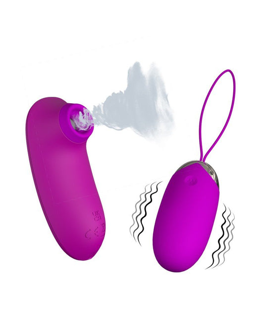 Pretty Love Vibrating Egg Plus Luftdruck-Vibrator ORTHUS - rosa