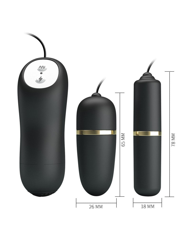 Pretty Love Electrosex Bullet Vibrator Set - black