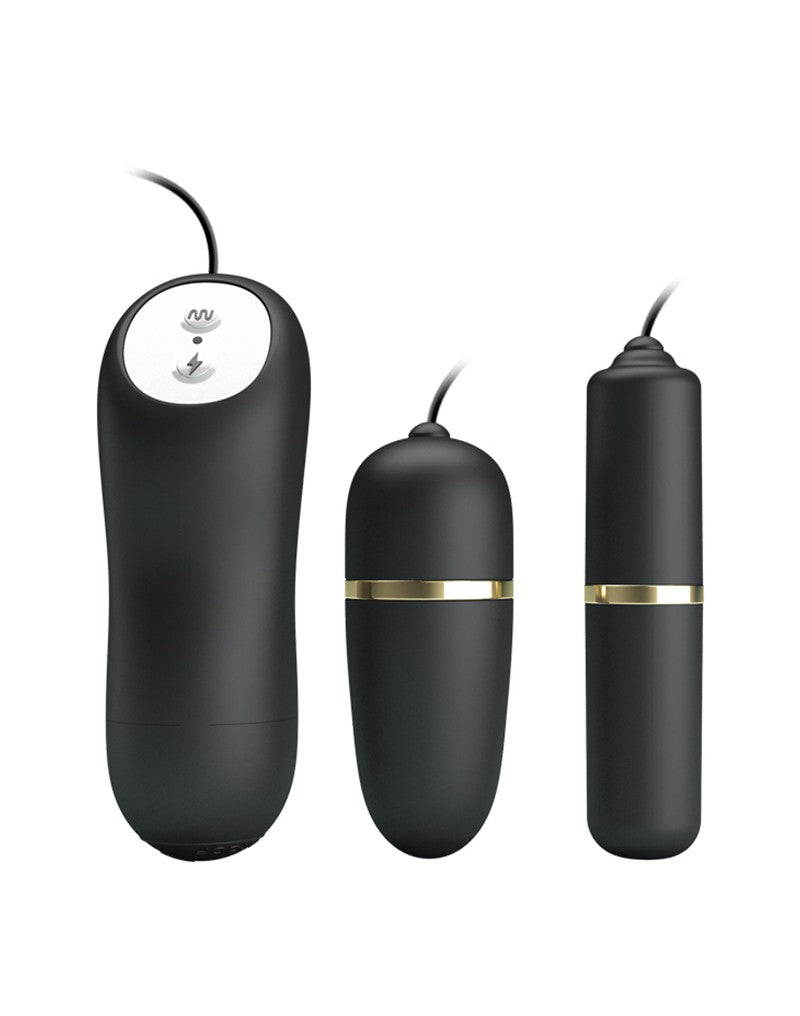 Pretty Love Electrosex Bullet Vibrator Set - black