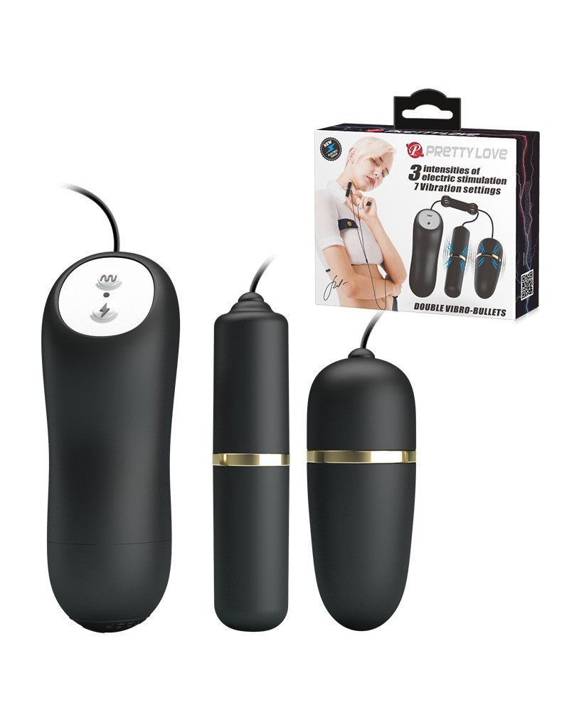 Pretty Love Electrosex Bullet Vibrator Set - black