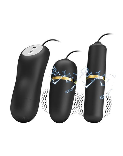 Pretty Love Electrosex Bullet Vibrator Set - black