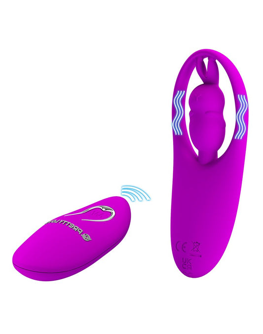 Stimulateur de clitoris/vibromasseur culotte avec télécommande WILD RABBIT de Pretty Love - rose