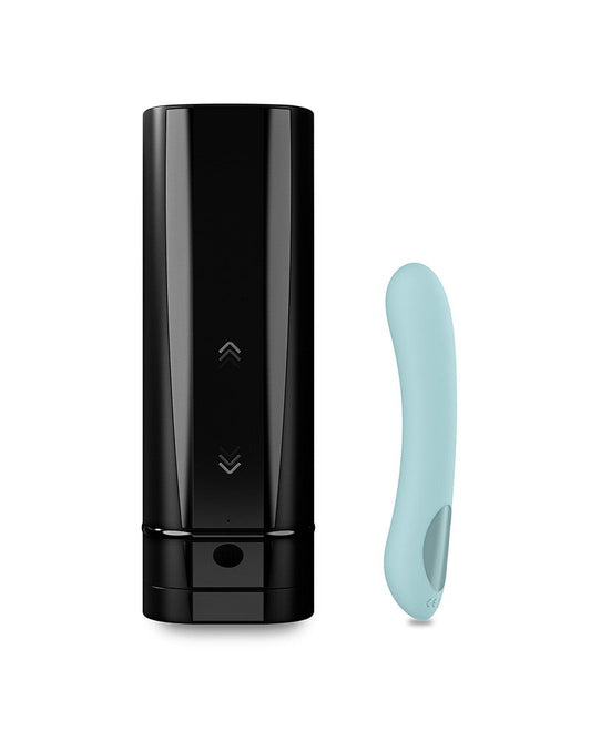 Kiiroo - Couple Set With Onyx + Masturbator And G-spot Vibrator Pearl 2+ with App Control - Black/Turquoise