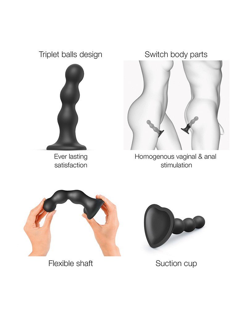 Strap-On-Me Dildo Plug Balls - zwart