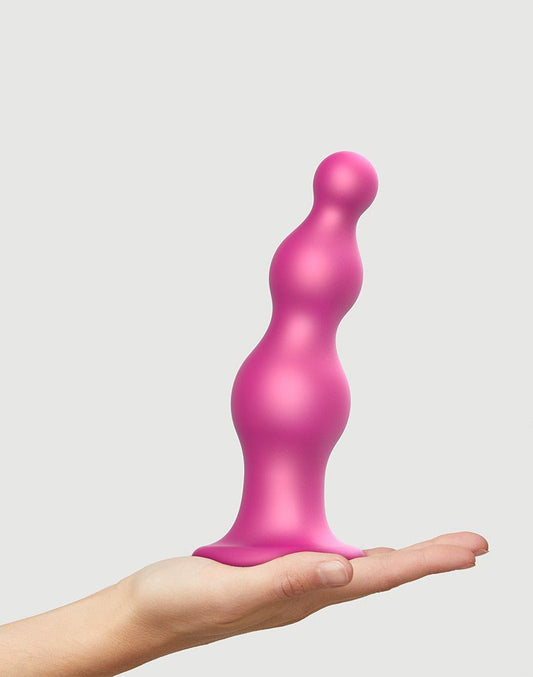 Strap-On-Me Dildo Plug Beads - rose métallique