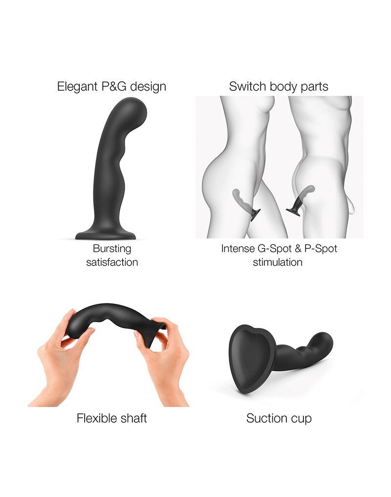 Strap-On-Me G-spot en P-spot Dildo - zwart