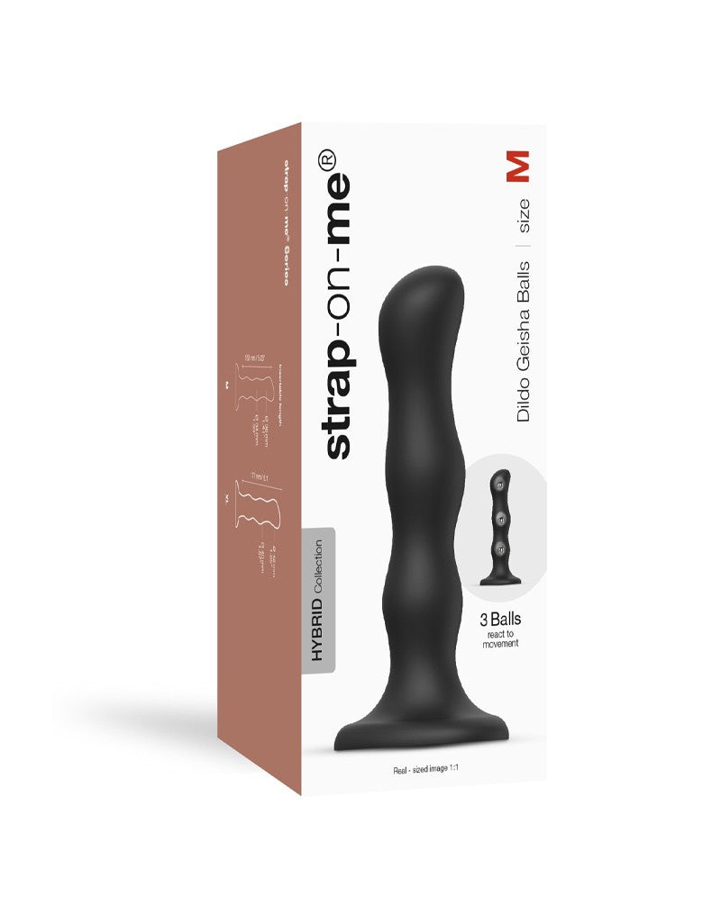 Strap-On-Me Anal Dildo /Buttplug Geisha Balls avec boules rotatives - noir