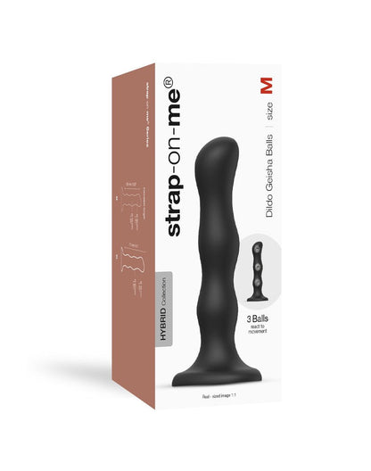 Strap-On-Me Anal Dildo /Buttplug Geisha Balls avec boules rotatives - noir